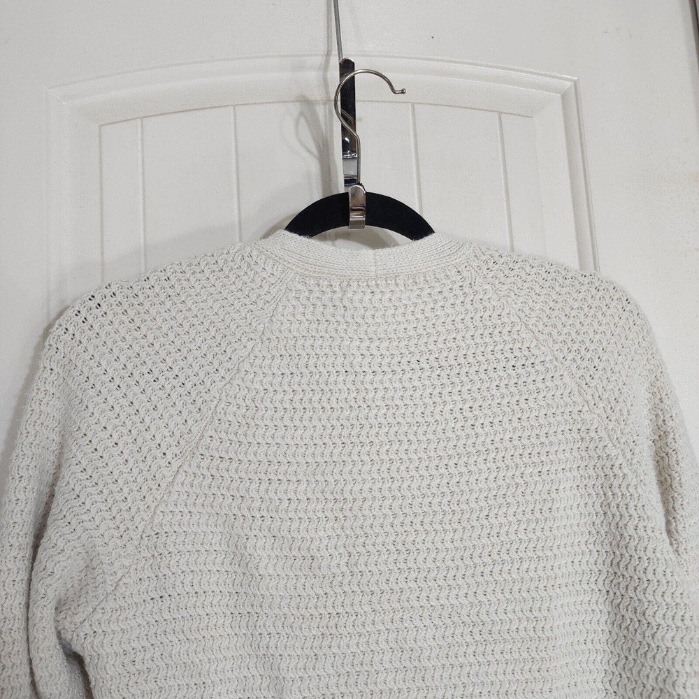 Fat Face Cardigan Sweater Womens 8 White Long Sleeve Pockets Open Front Knit - Picture 4 of 10
